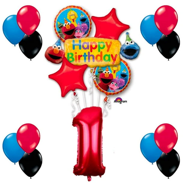 18pcs birthday balloons photo booth props kids party decorations supplies X
